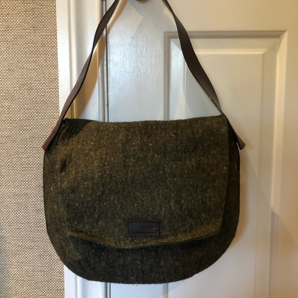 Coccinelle Wool handbag with leather strap